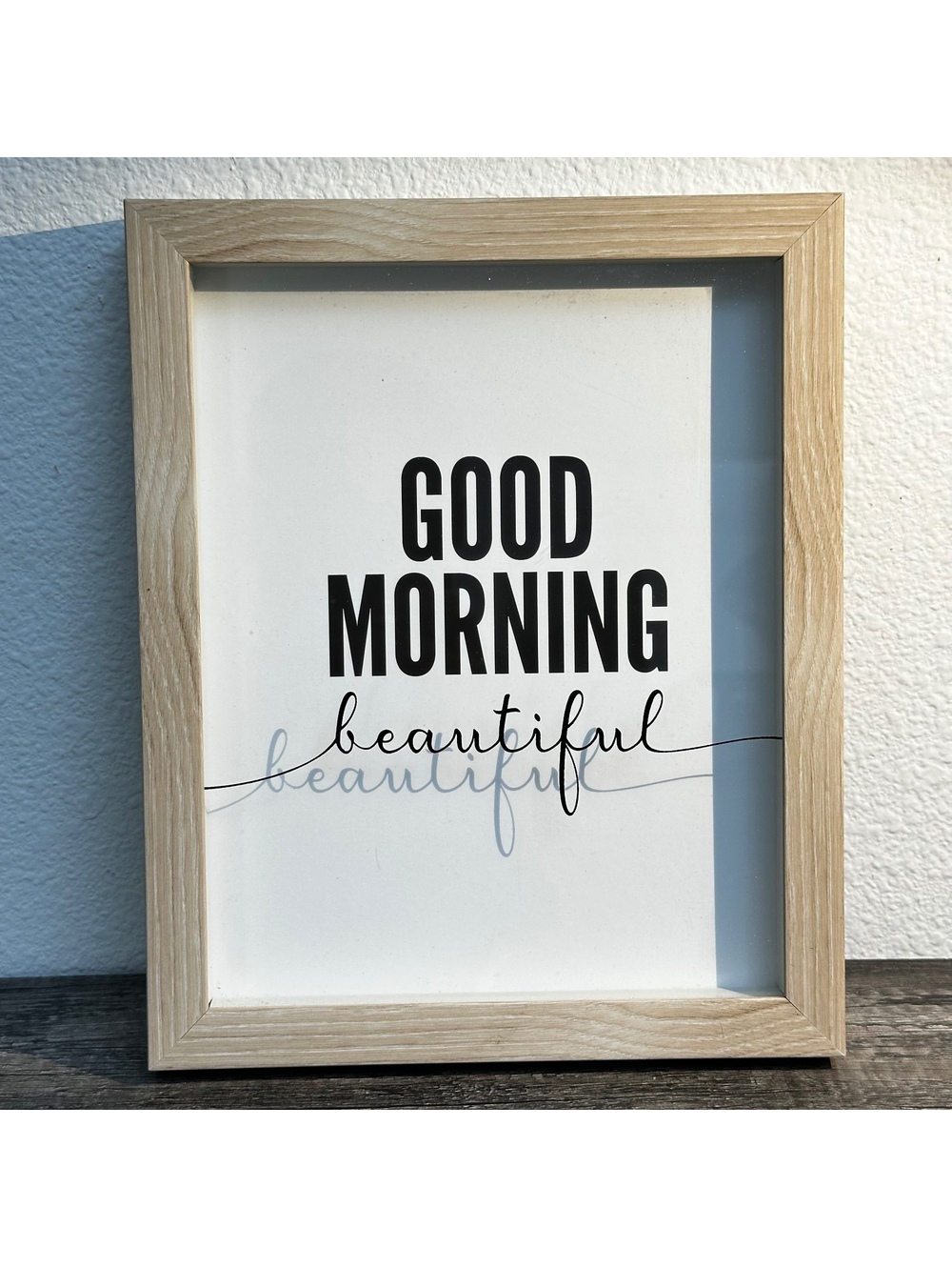 Threshold Good Morning Beautiful Framed Wall Art 11x9 Wood Look Target Decor